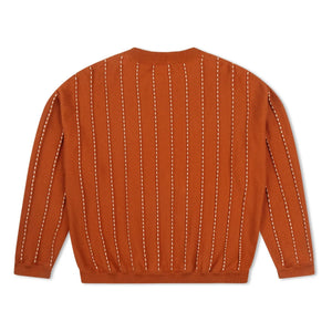 Matona - Striped Organic Cotton Sweater | Dark Blue