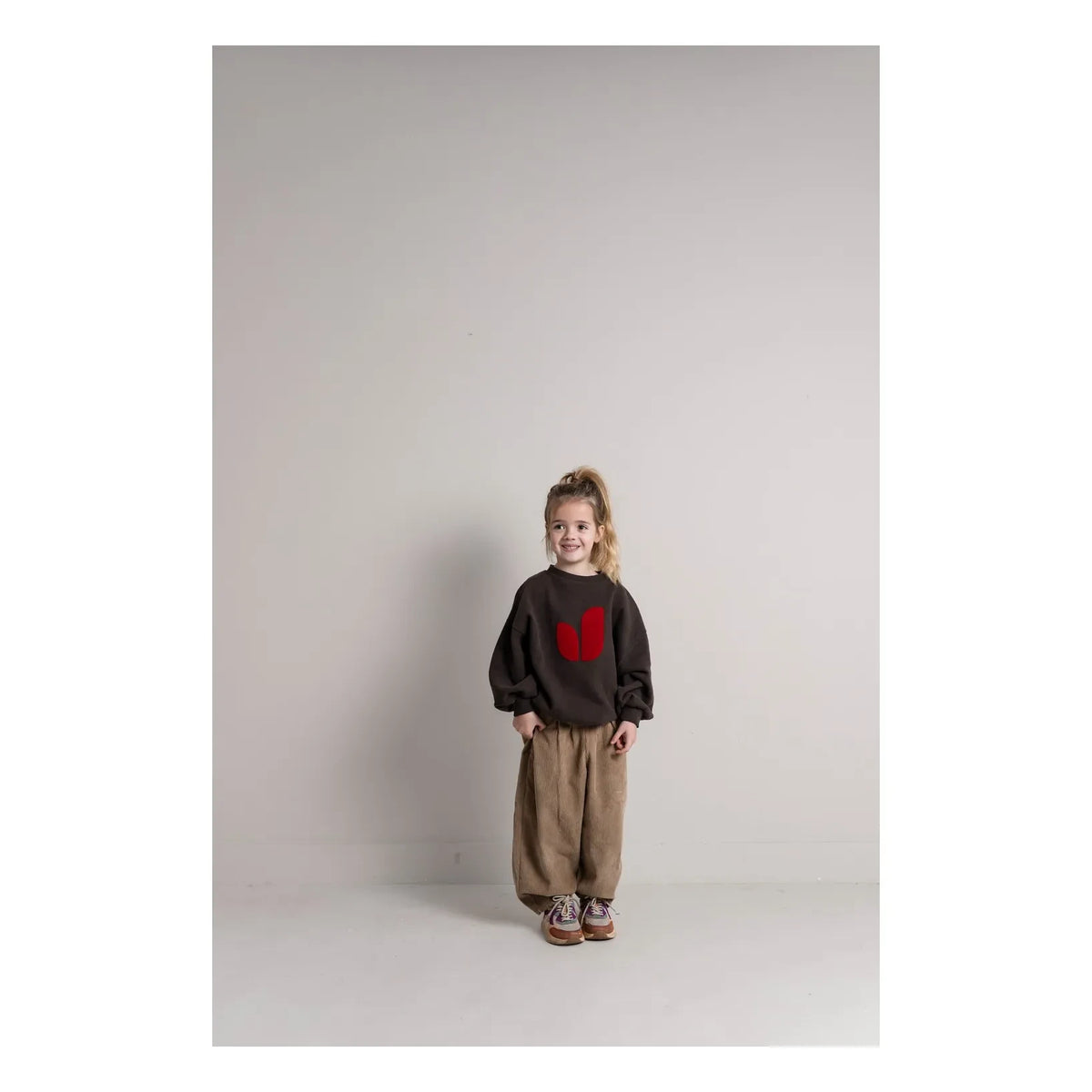Jenest - Pippa Organik Pamuklu Melanj Sweatshirt | Koyu Kahverengi