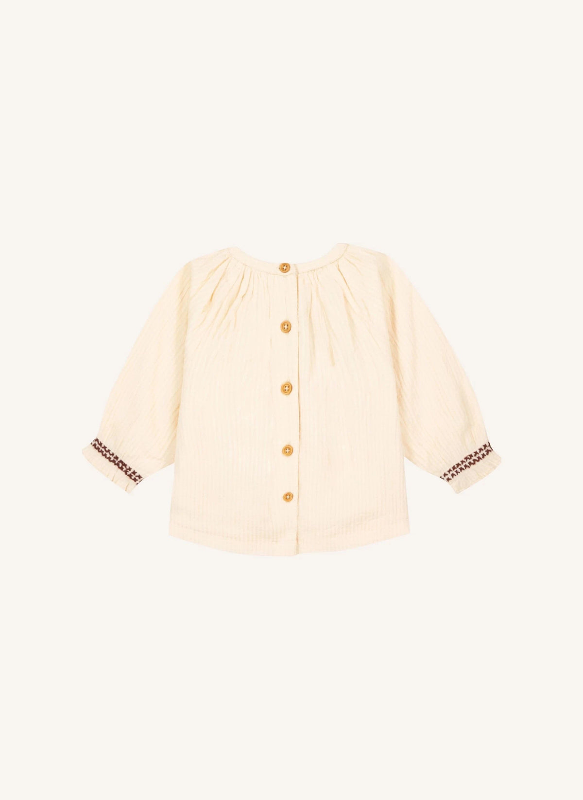Bonton - Blumenbestickte Bluse | Ecru