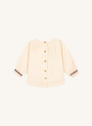 Bonton - Blumenbestickte Bluse | Ecru