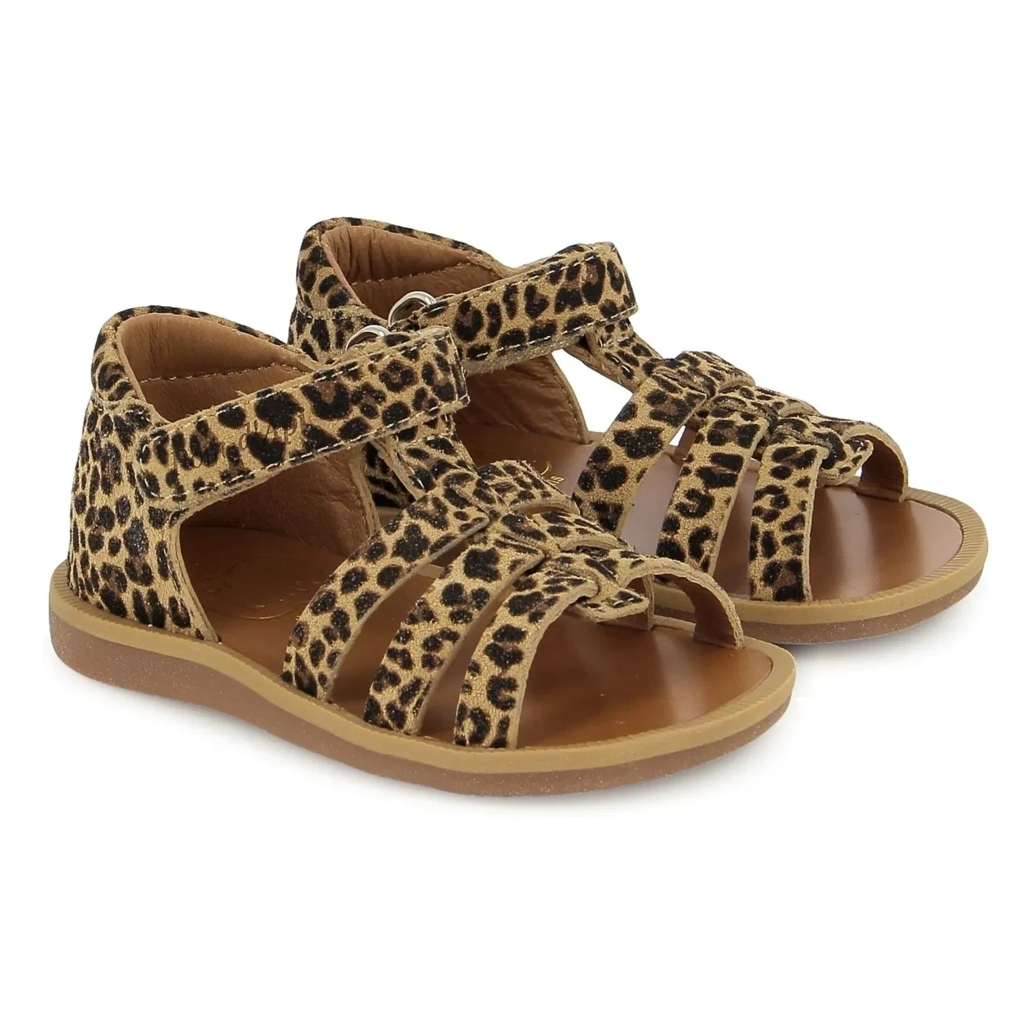Pom d'Api - Poppy Askılı Leopar Sandaletler | Kahverengi