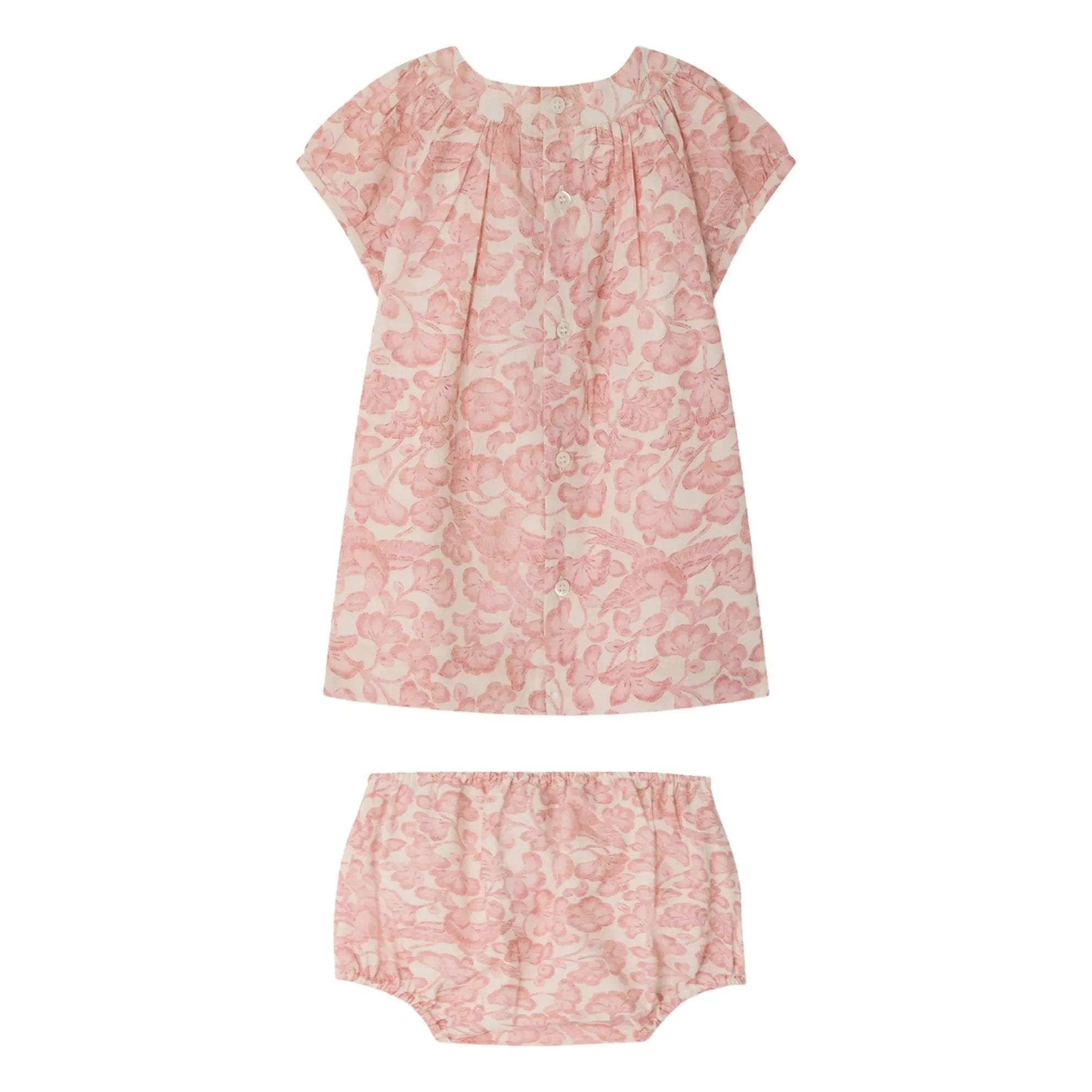 Bonpoint - Cachouli Fleurie Organik Pamuk Elbise | Toz pembe