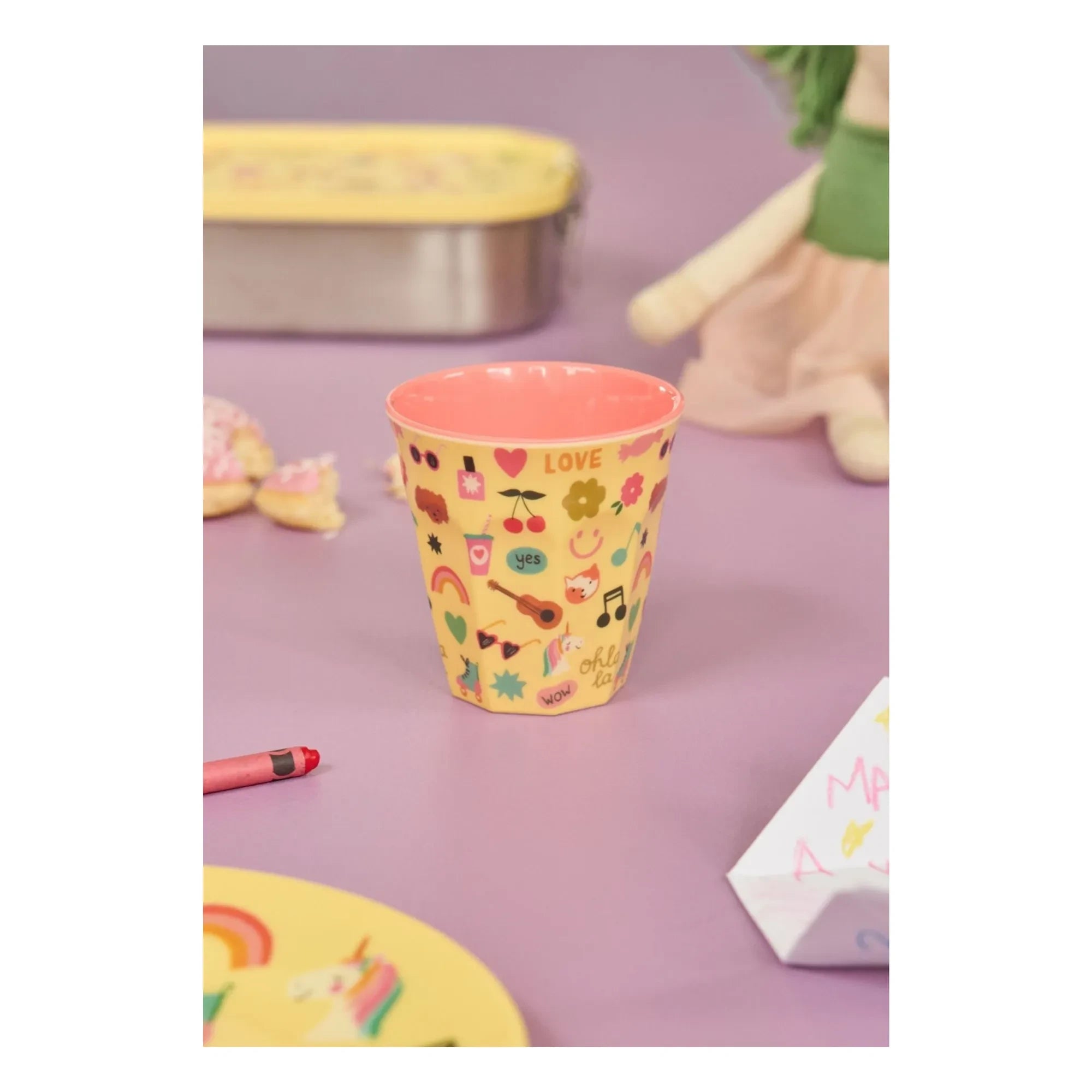 Rice - Unicorn pipetli bardak | Soluk sarı