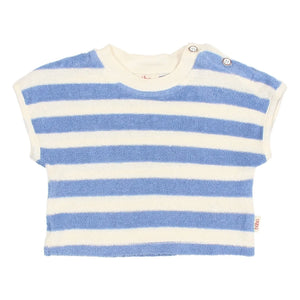 Búho - Striped Organic Cotton T-Shirt | Light Blue