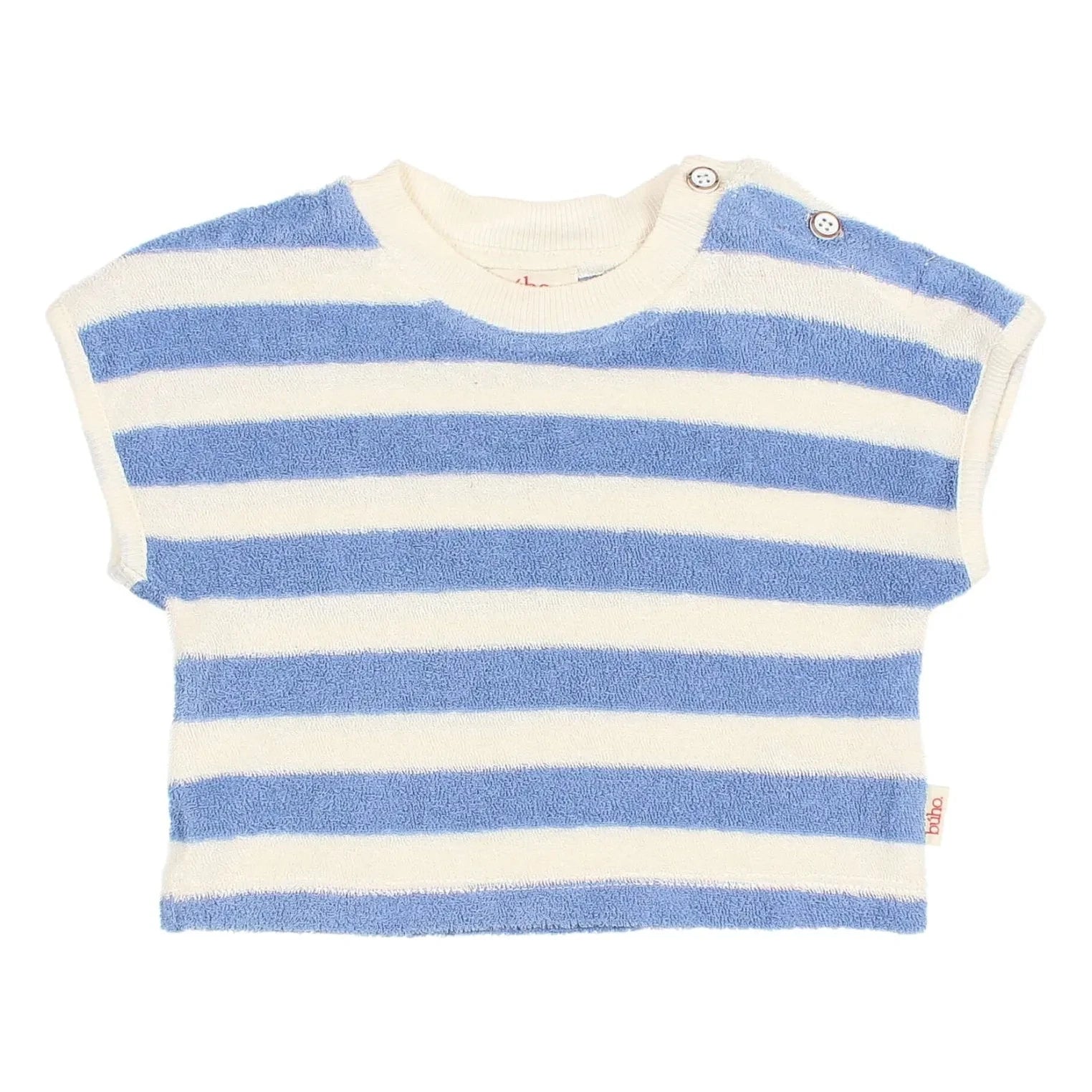 Búho - Striped Organic Cotton T-Shirt | Light Blue