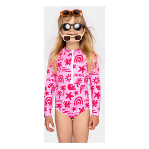Beach & Bandits - Tropical Breeze UV-Protection Swimsuit Recycled Fibers | Pink