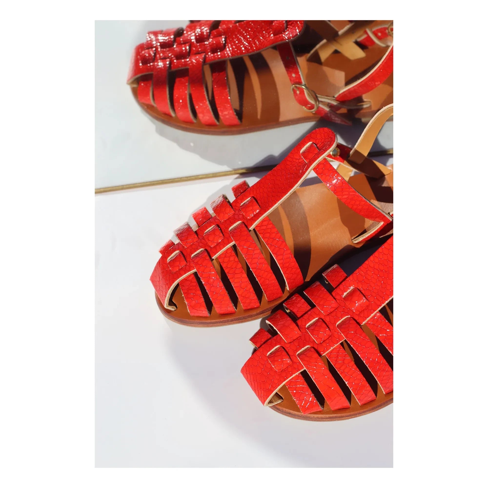 Mama Praïa - Fisherman Lipstick sandals | Red