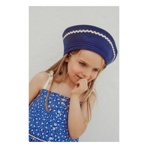 THE LiTTLE POETS - Rosalia Nature Organic Cotton Crop Top | Royal Blue