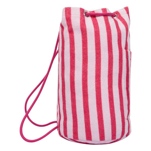 Jera Mini - Striped Towel Pocket Backpack | Pink
