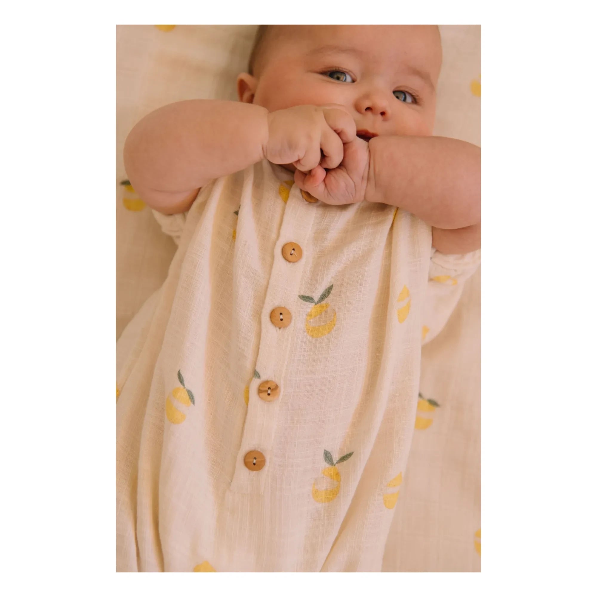 Studio Bohème - Combishort Bebecito Lemons Organic Cotton | Ekru