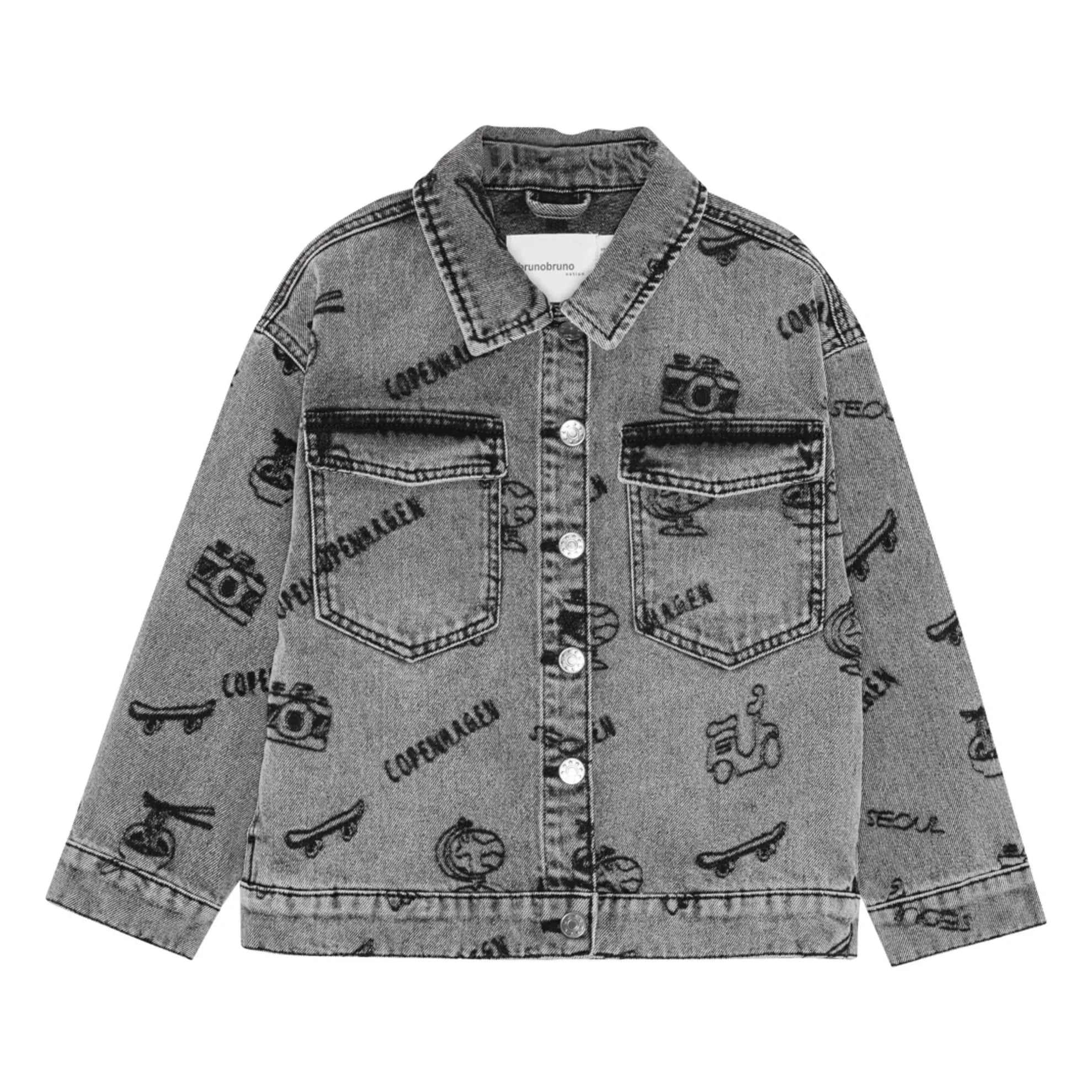 brunobruno nation - Lou Voyage Denim Bio-Baumwolljacke | Grau