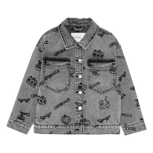 brunobruno nation - Lou Voyage Denim Bio-Baumwolljacke | Grau