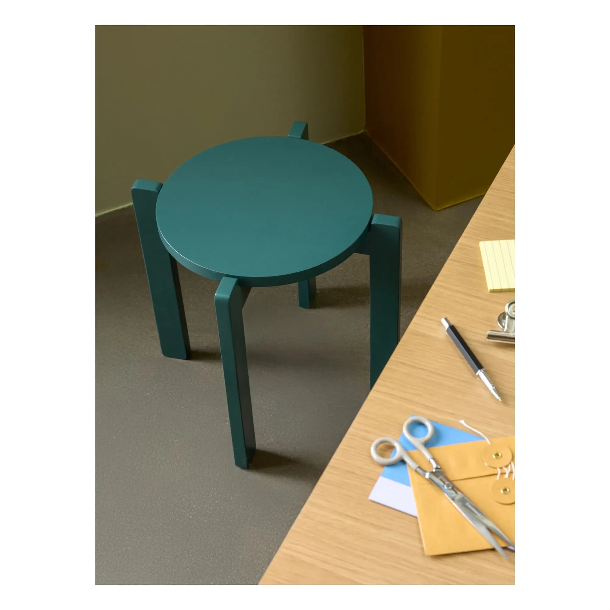 Hübsch - Always Hocker | Petrolblau