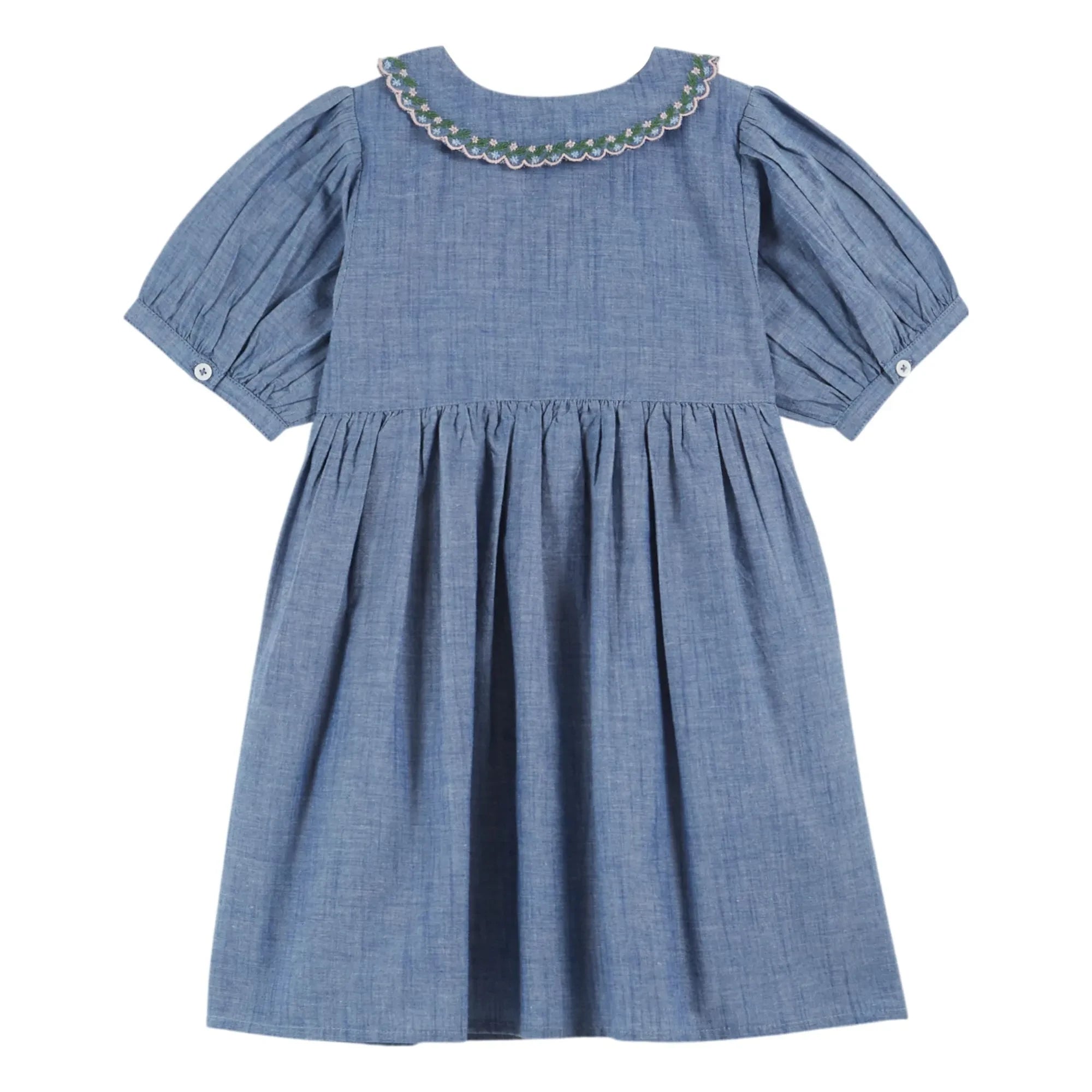 Emile et Ida - Mavi Chambray Smock Elbise