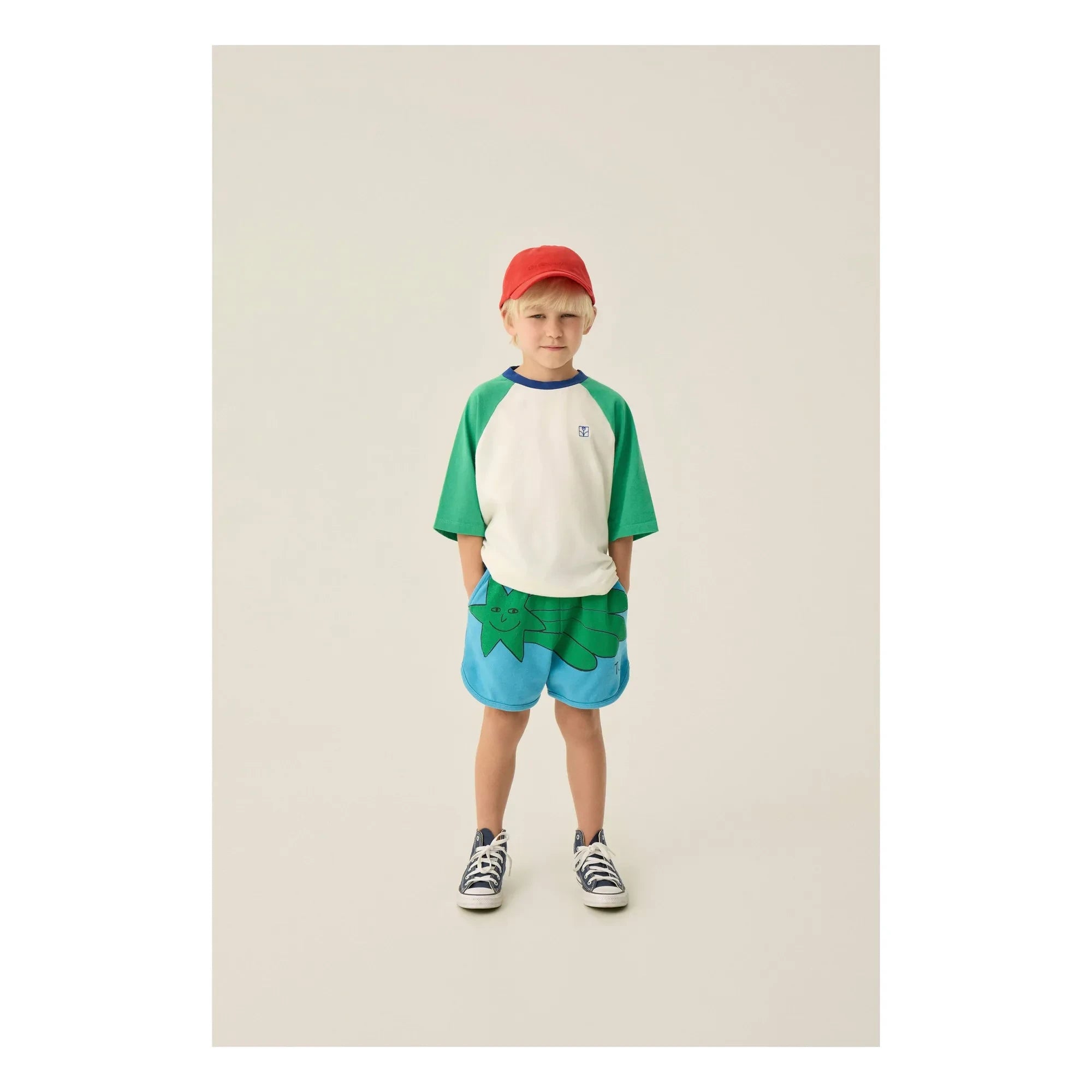 The Campamento - Oversize Renk Bloklu Tişört | Ekru
