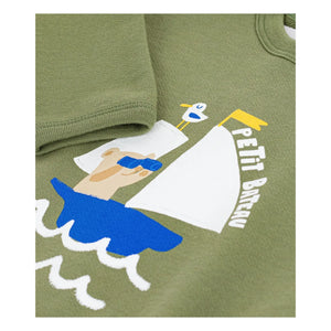 Petit Bateau - Organic Cotton Bear Sweatshirt | Khaki