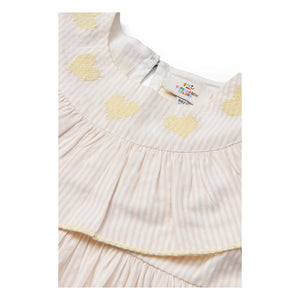 Copenhagen Colors - Striped Seersucker Organic Cotton Dress | Light Pink