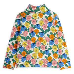 Mini Rodini - Organic cotton floral turtleneck | Ecru