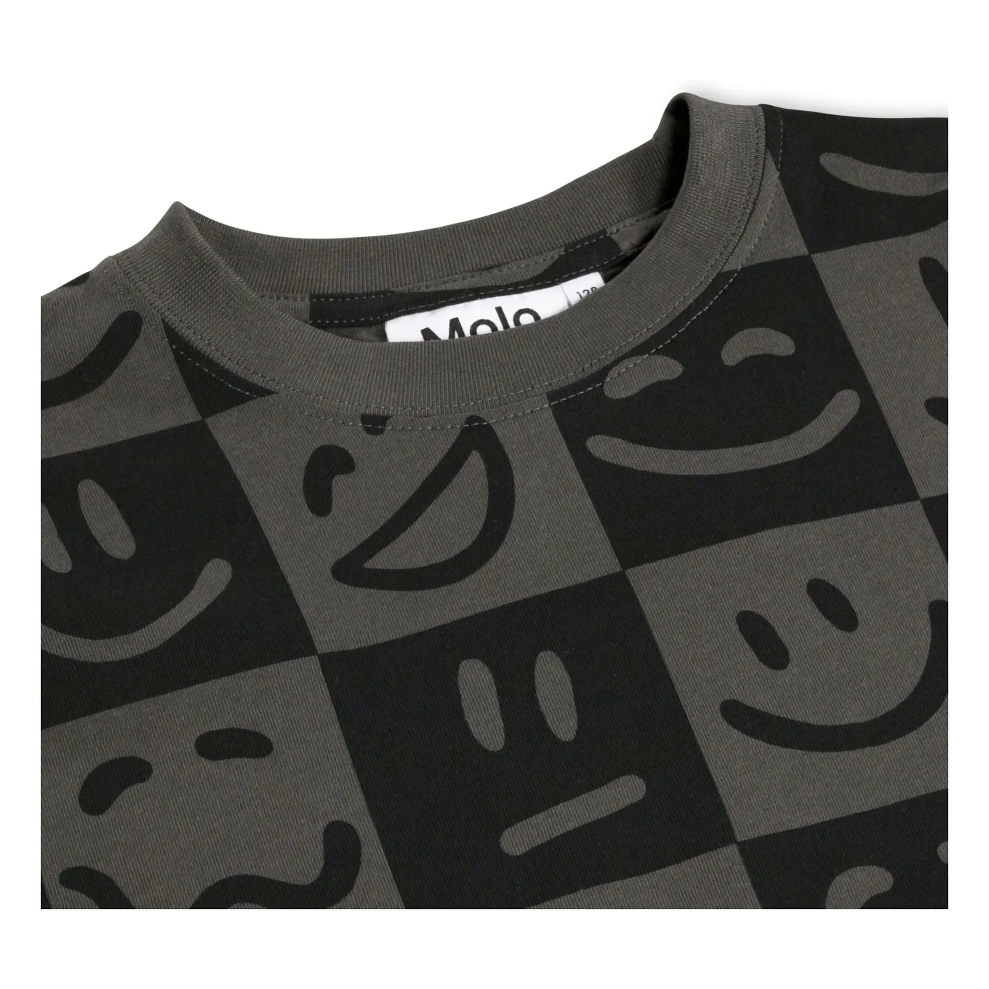 Molo – Riley Emotion Damier T-Shirt aus Bio-Baumwolle | Schwarz