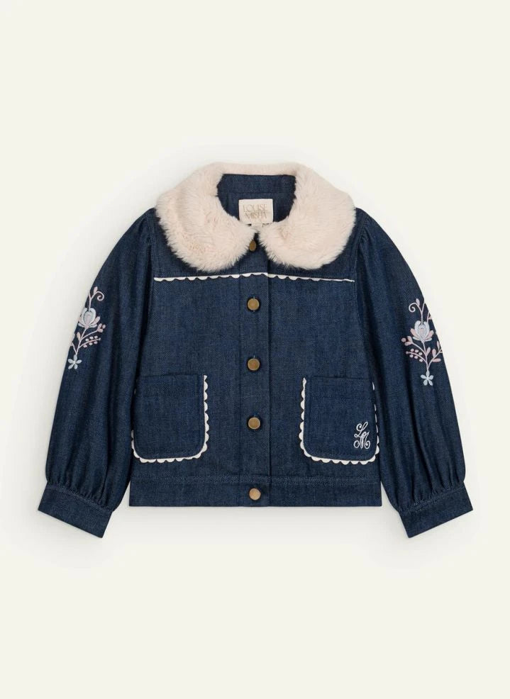 Louise Misha - Rafalina Denim Ceket | Koyu Mavi