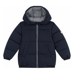 Petit Bateau – Gestreifte Pufferjacke | Marineblau