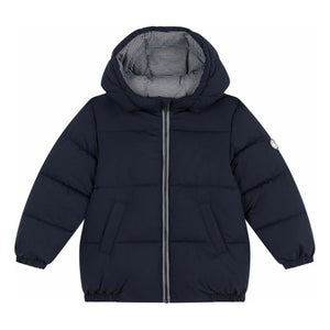 Petit Bateau – Gestreifte Pufferjacke | Marineblau