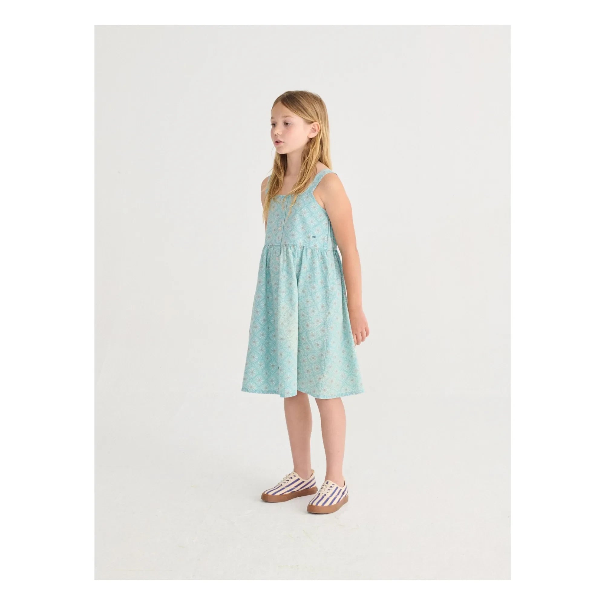 Bobo Choses - Organic Cotton Daisy Dress | Light Blue