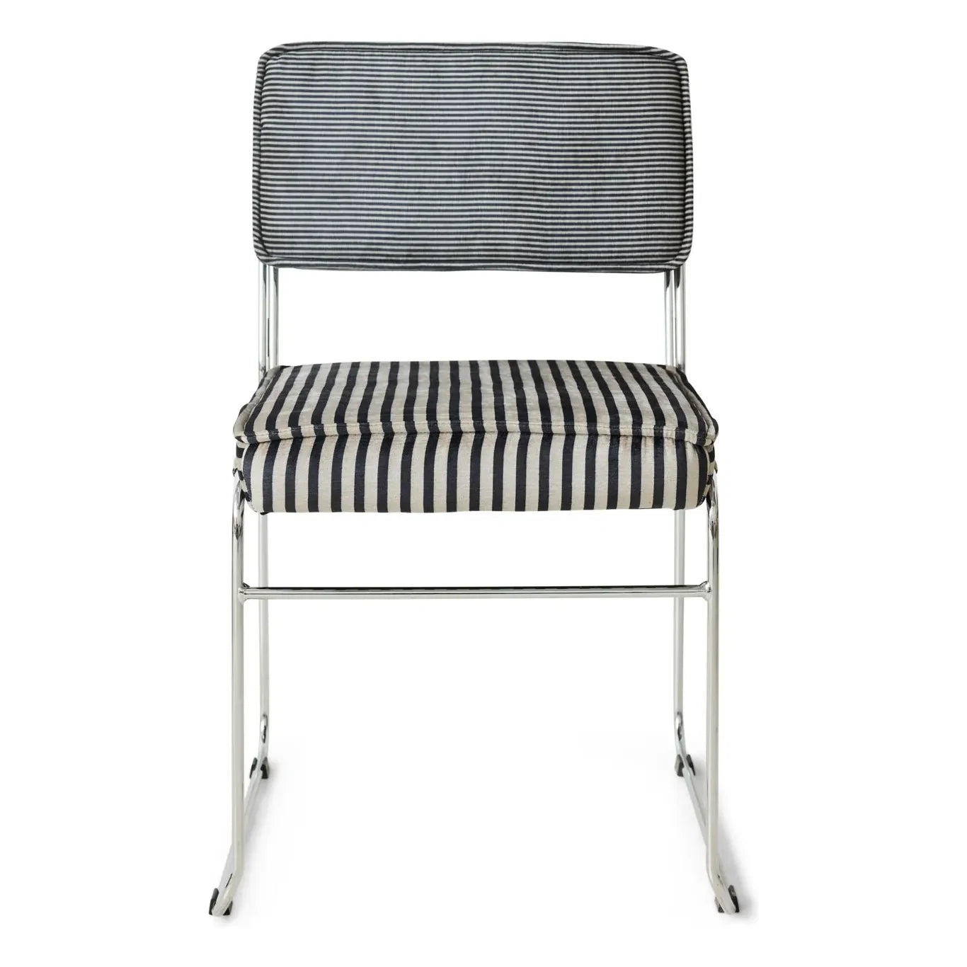 HKliving - Endless çizgili sandalyeler - 2’li set | Gri