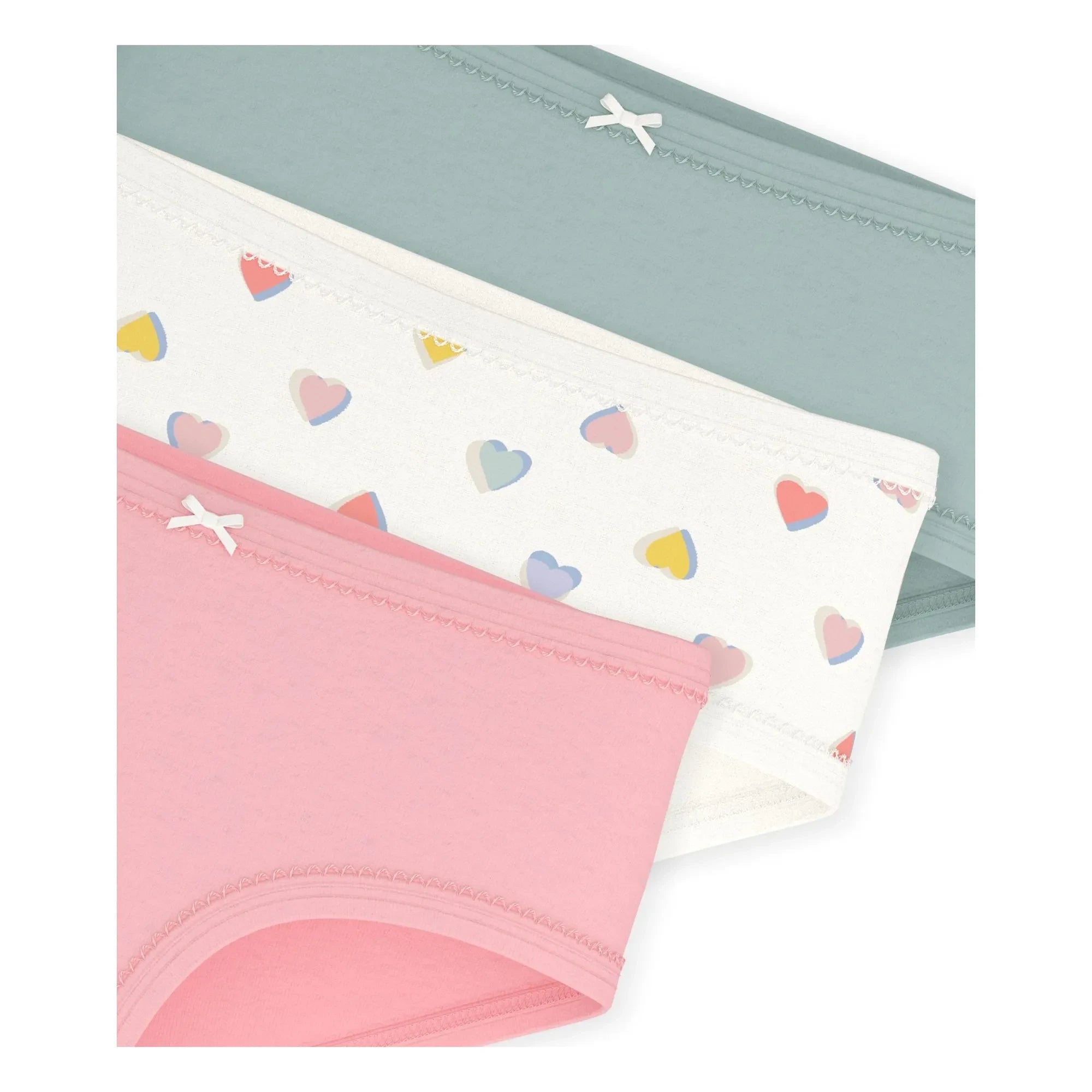 Petit Bateau - 3'lü Organik Pamuk Yüksek Bel Külot | Pembe