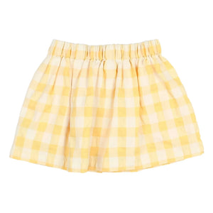 Búho - Gingham Seersucker Skirt | Yellow