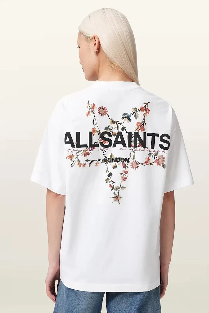 AllSaints Pamuklu Kadın Oversize Tişört PENTACLE