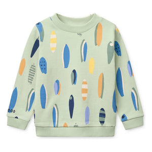 Liewood - Thora Surf organik pamuk sweatshirt | Badem yeşili