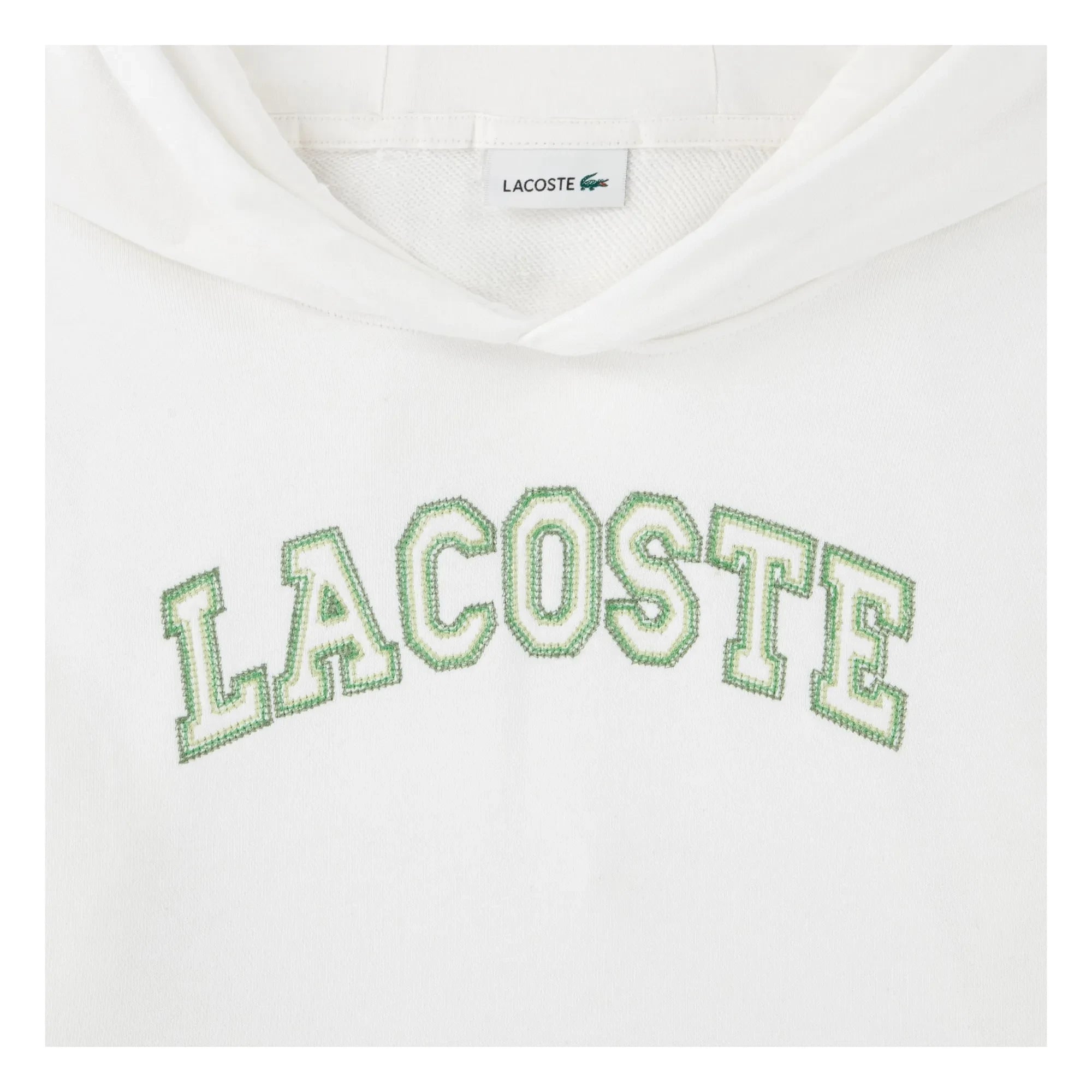 Lacoste - Logo nakışlı kapüşonlu sweatshirt Organik pamuk | Beyaz