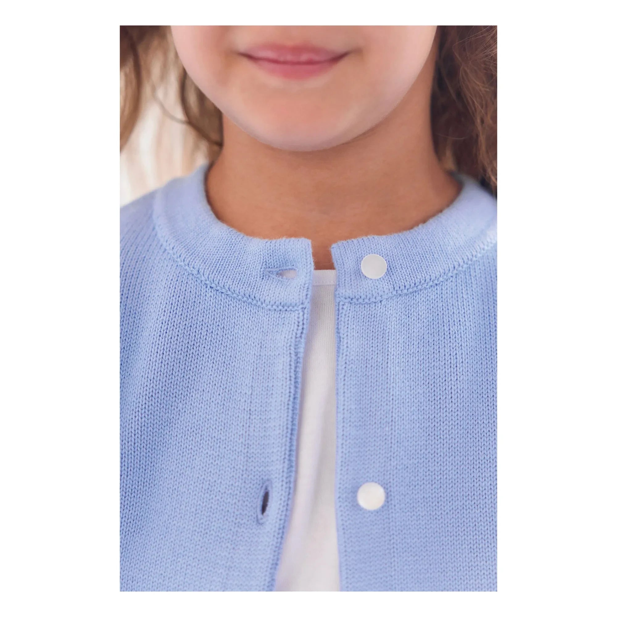 Tartine et Chocolat - Embroidered Flower Cardigan | Azure Blue