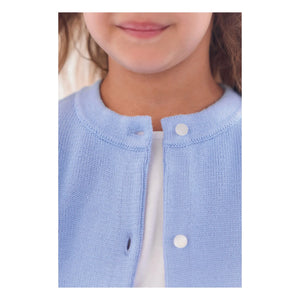 Tartine et Chocolat - Embroidered Flower Cardigan | Azure Blue