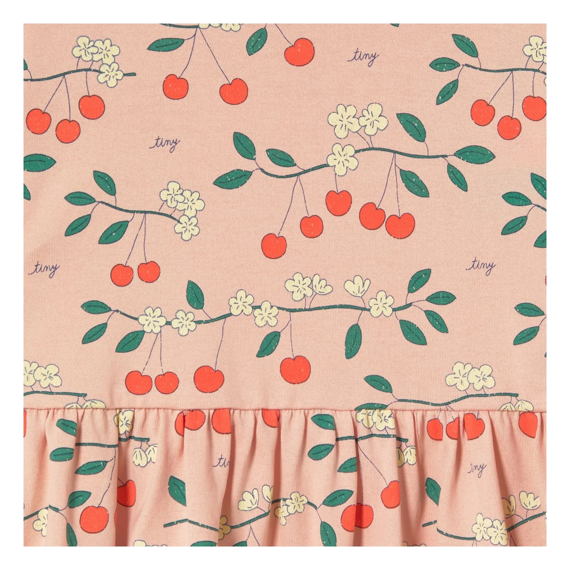 Tinycottons - Cerises organic cotton dress | Light Pink