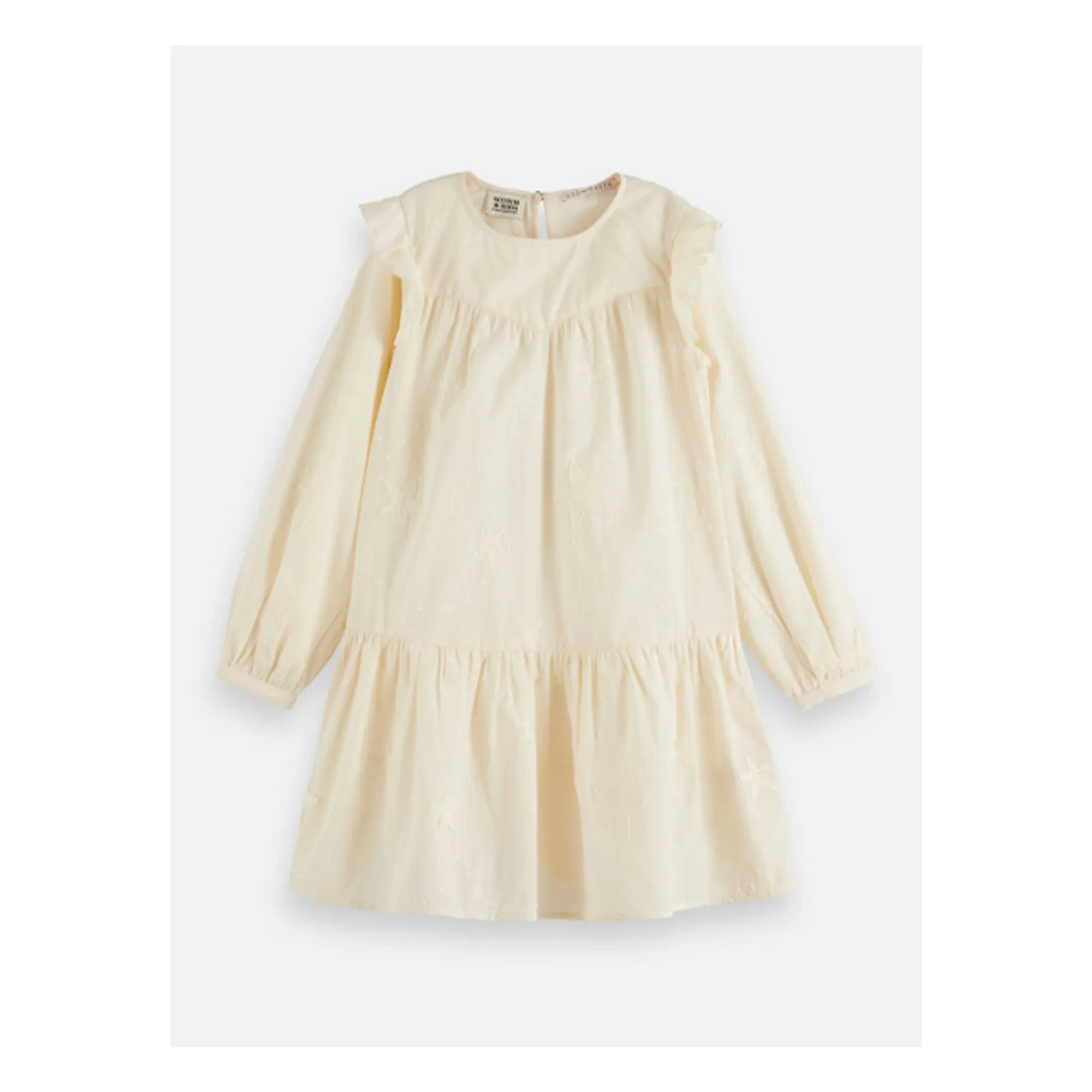 Scotch & Soda - Gesticktes Rüschenkleid | Ecru