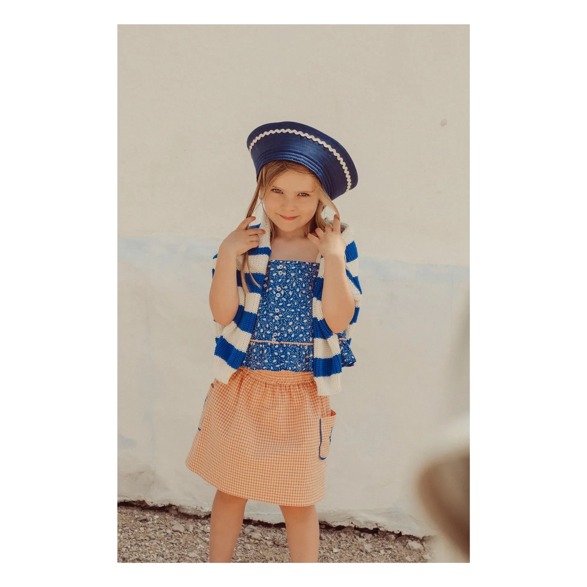 THE LiTTLE POETS - Rosalia Nature Organic Cotton Crop Top | Royal Blue