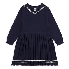 Petit Bateau - Denizci yaka organik pamuk elbise | Lacivert