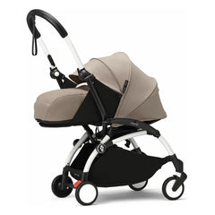 Stokke® - YOYO³ 0+ yenidoğan bebek arabası Beyaz çerçeve | Taupe kahverengi