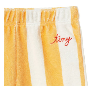 Tinycottons - Organik pamuklu havlu dokulu çizgili eşofman altı | Sarı