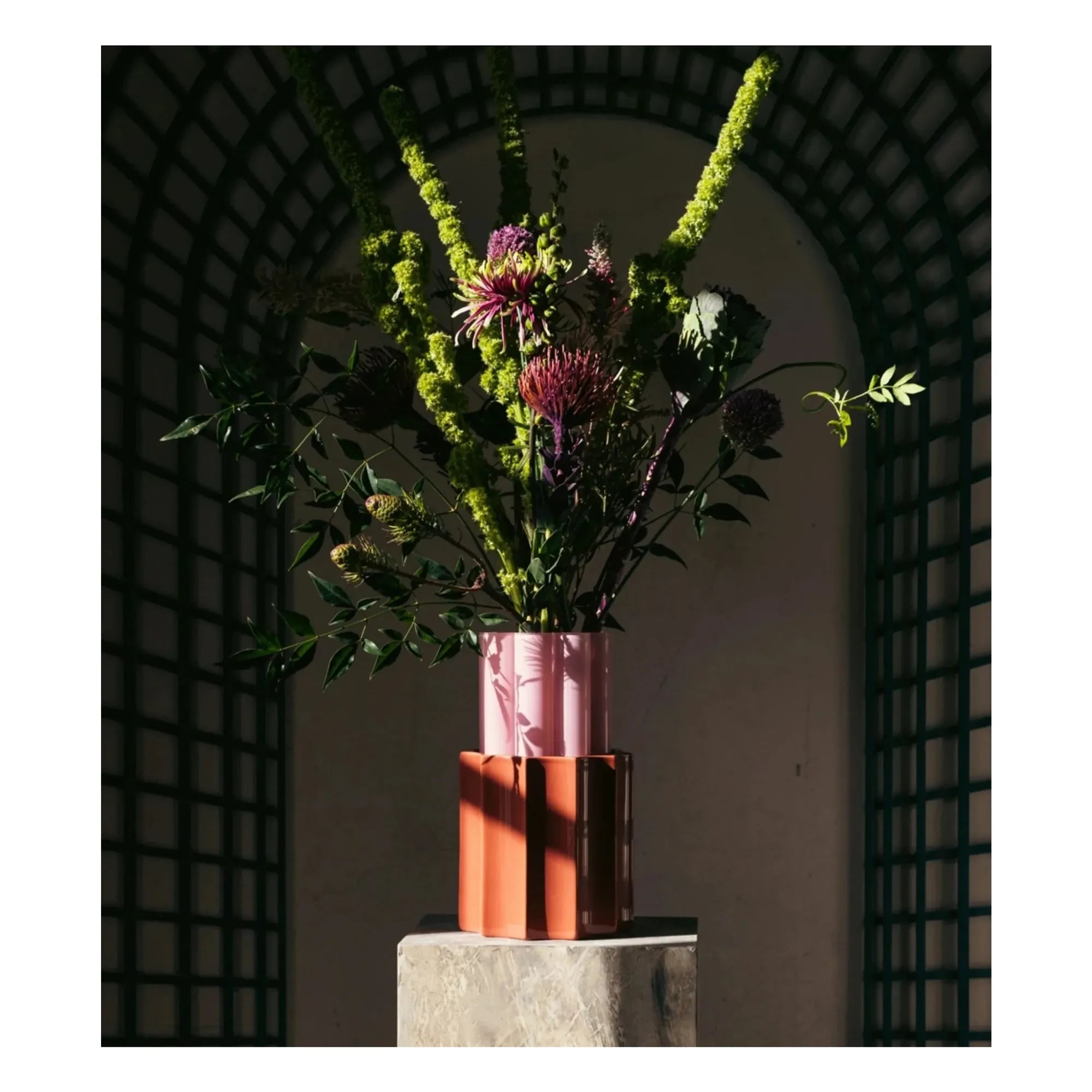 The Socialite Family - Duetto Vase aus Glas und Keramik | Zuckerrosa