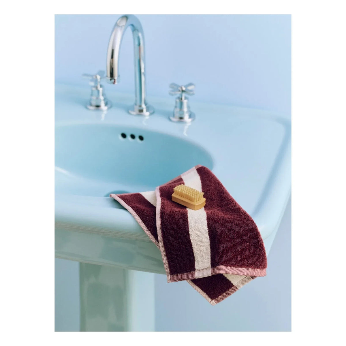 Hay - Striped Guest Towel | Burgundy