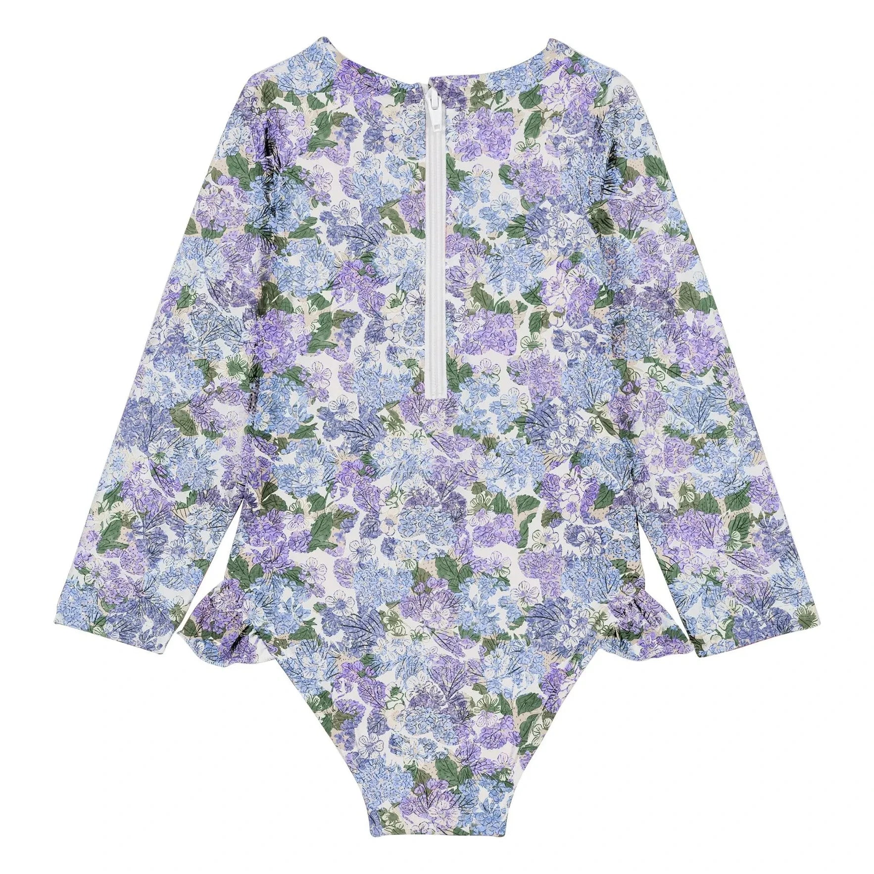 Studio Bohème - Josepha Long Sleeve Swimsuit with Floral Pattern | Recycled Fibers | Purple