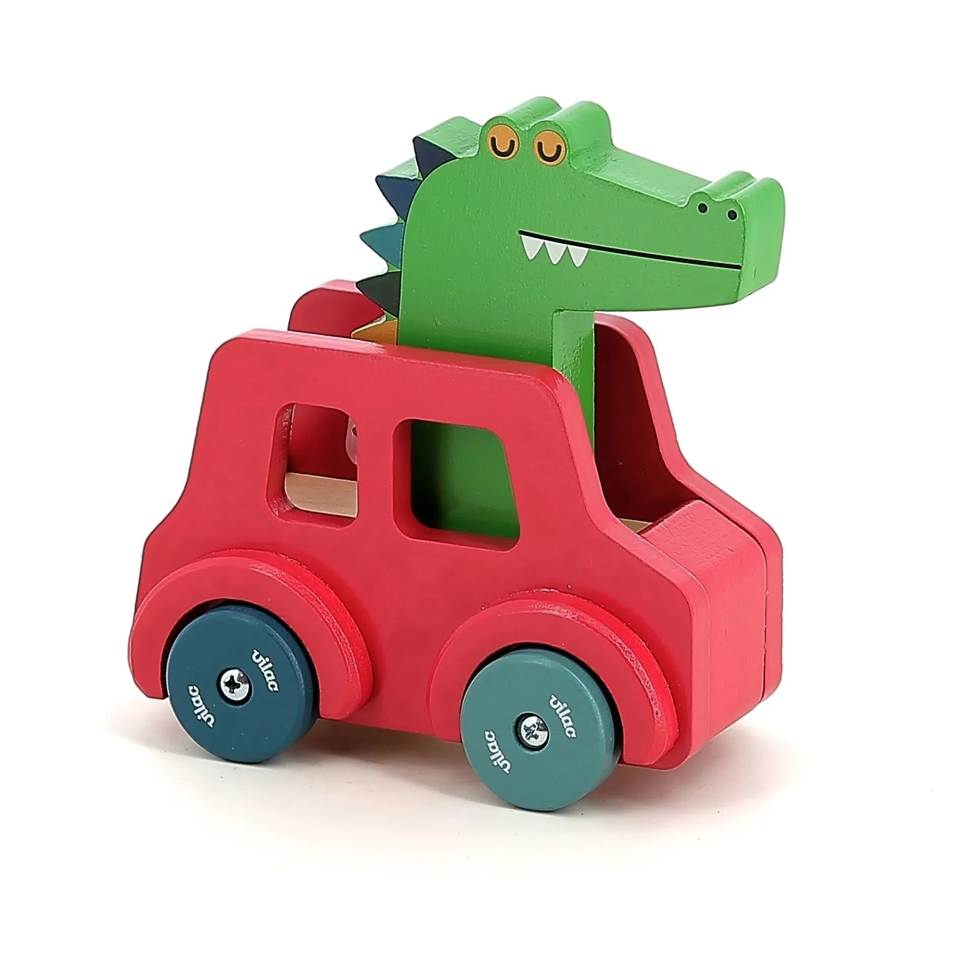 Vilac - Le Crocodile boynuzlu araba | Kırmızı