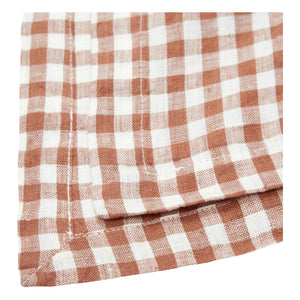 Gabrielle Paris - Gingham Washed Linen Tablecloth | Brick Red