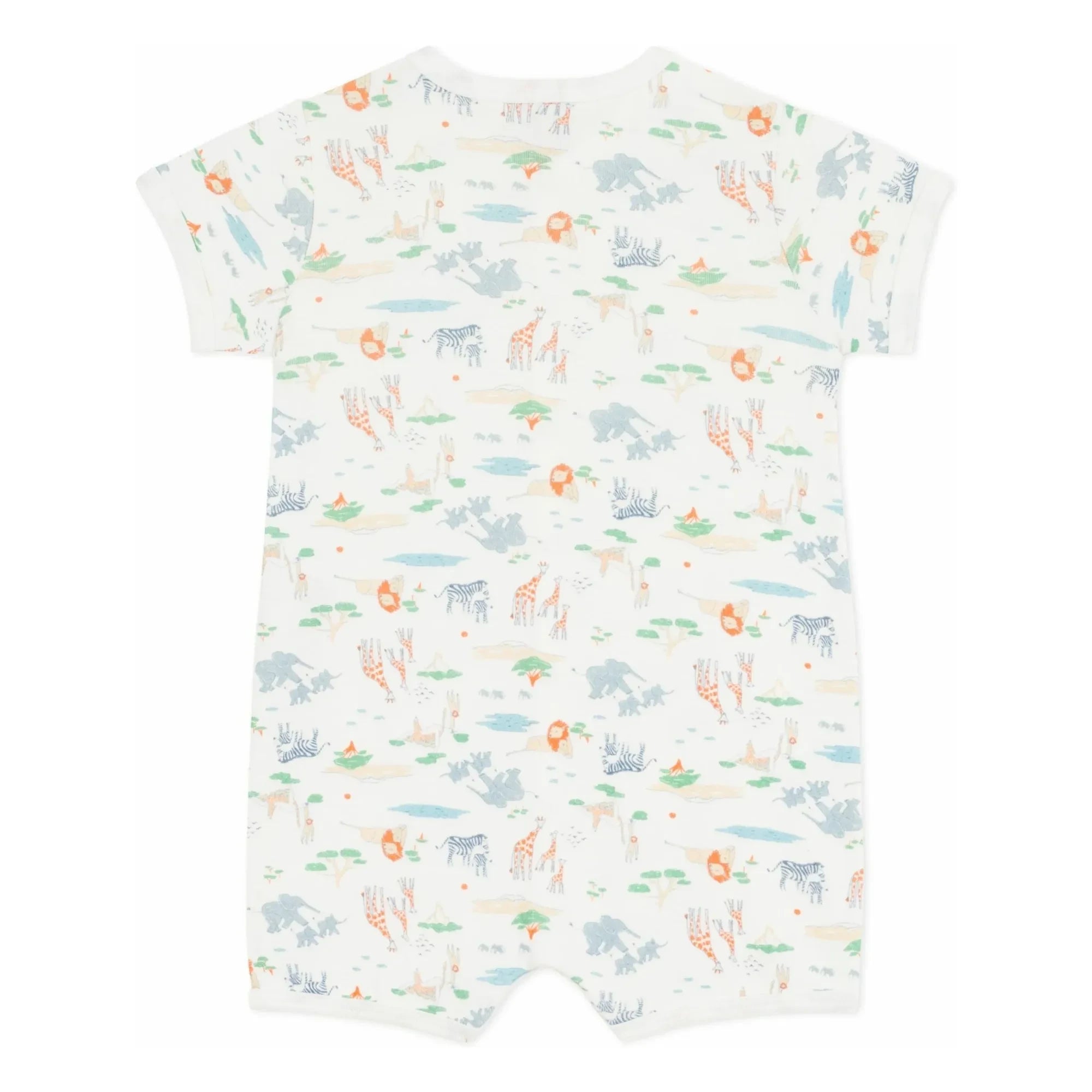 Petit Bateau - Hayvan Desenli Uyku Tulumlu Şort | Beyaz