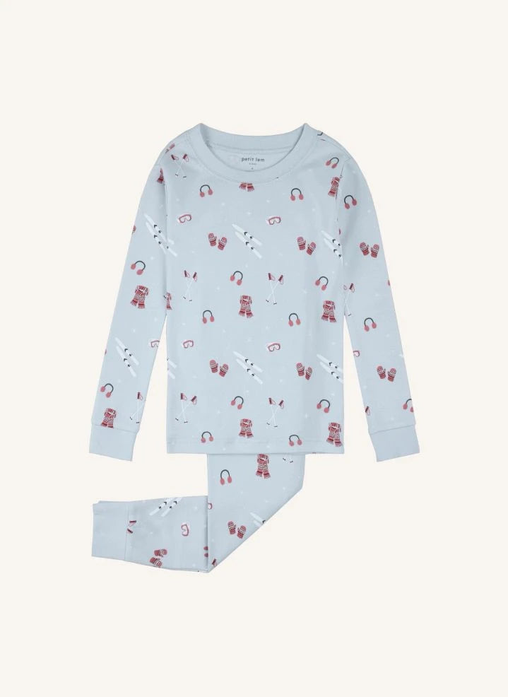 Petit Lem - Organic Cotton Après-Ski Pajamas | Light Blue