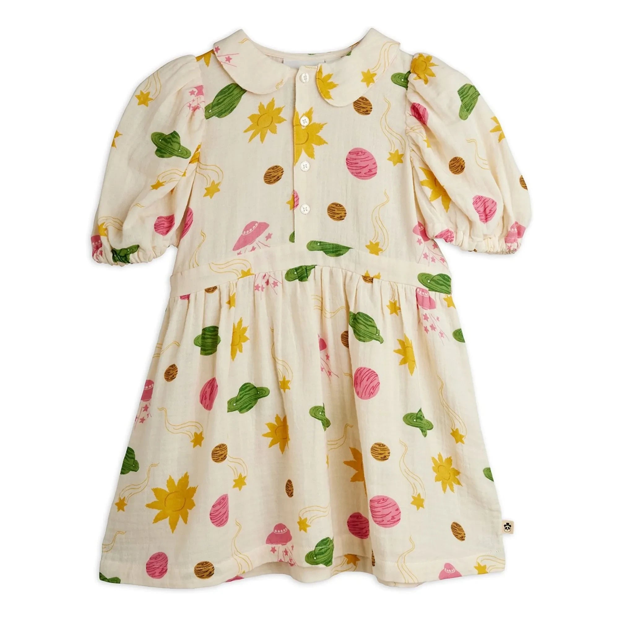 Mini Rodini - Kleid aus Bio-Musselin | Ecru