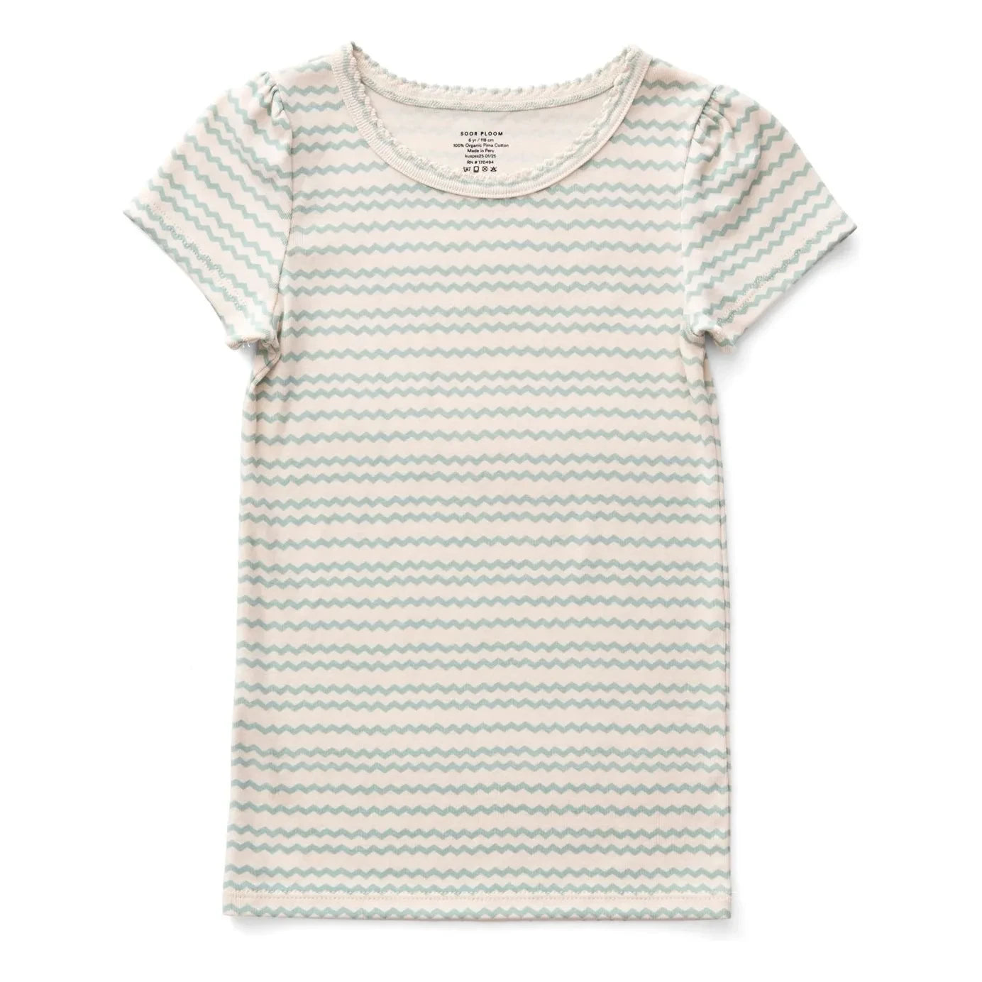 Soor Ploom - Pouf Vagues T-Shirt Bio-Baumwolle | Salbei